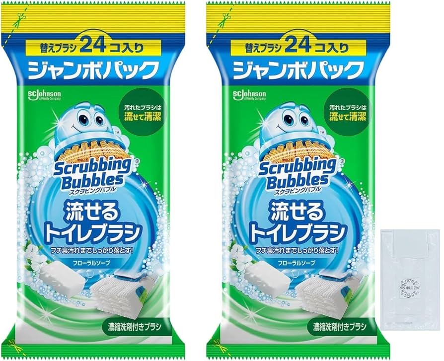 雪月花釜 スクラビングバブル 流せるトイレブラシ シトラス 1パック（付替